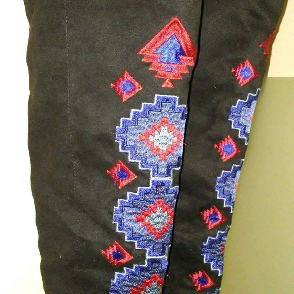 Black Suede Knee-High Boots - Picture 3 of 8